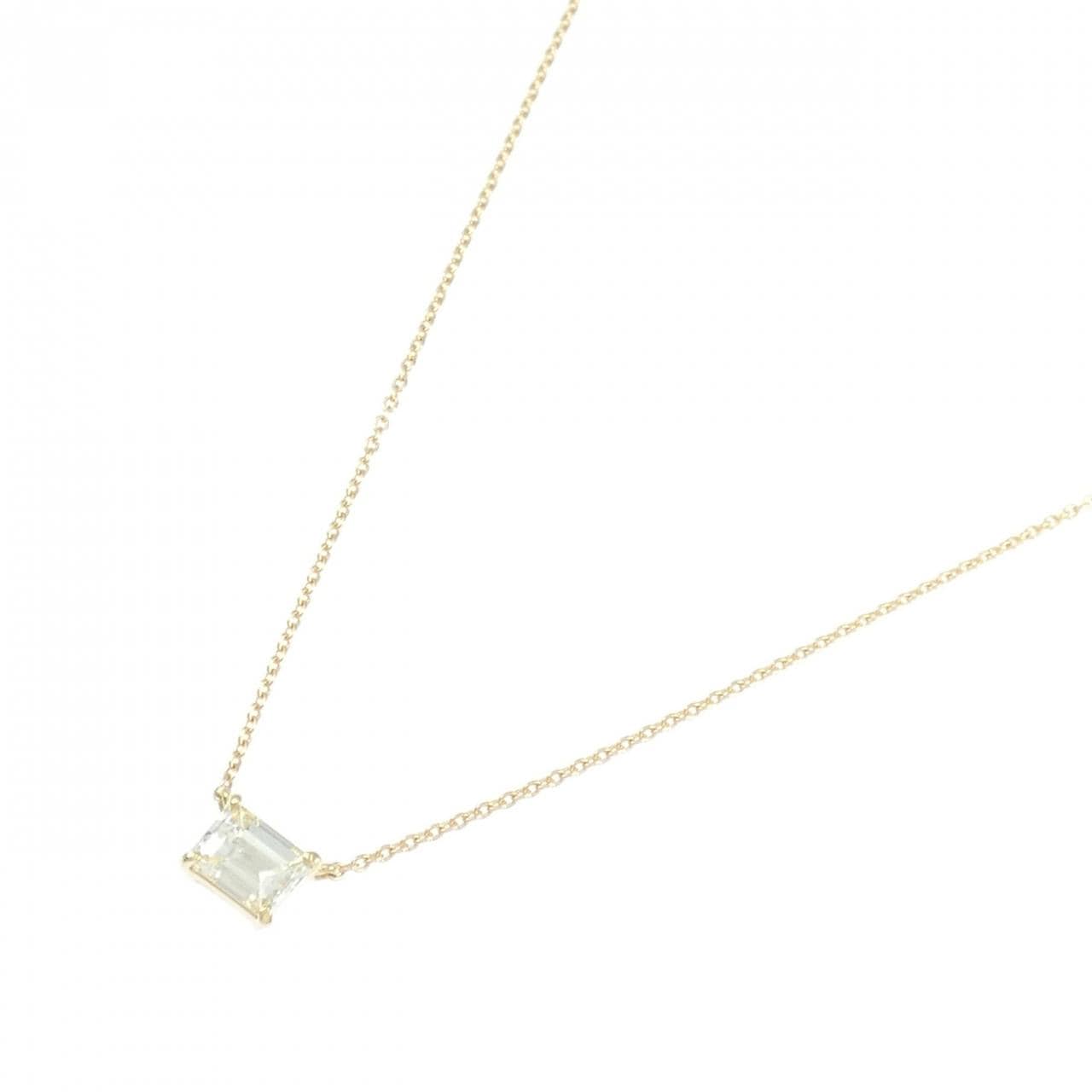 【リメイク】K18YG ダイヤモンド ネックレス 0.504CT VLY VS2 エメラルドカット