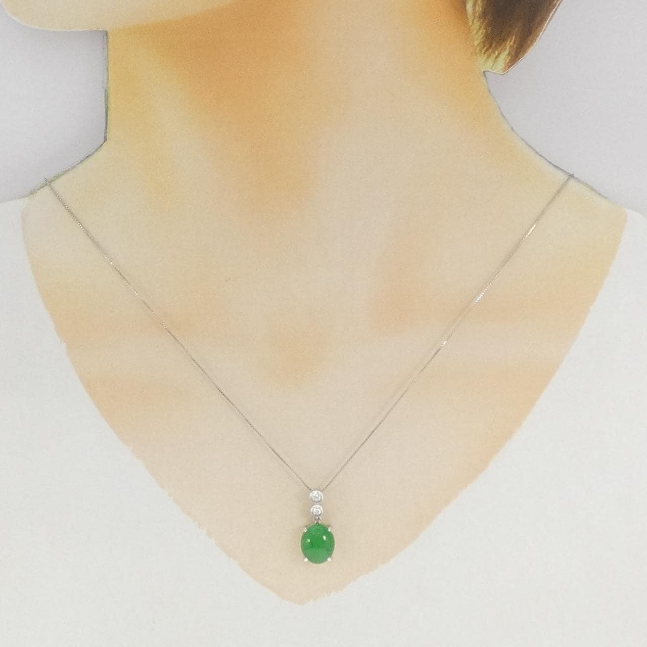 PT900/PT850 ヒスイ ネックレス 3.66CT