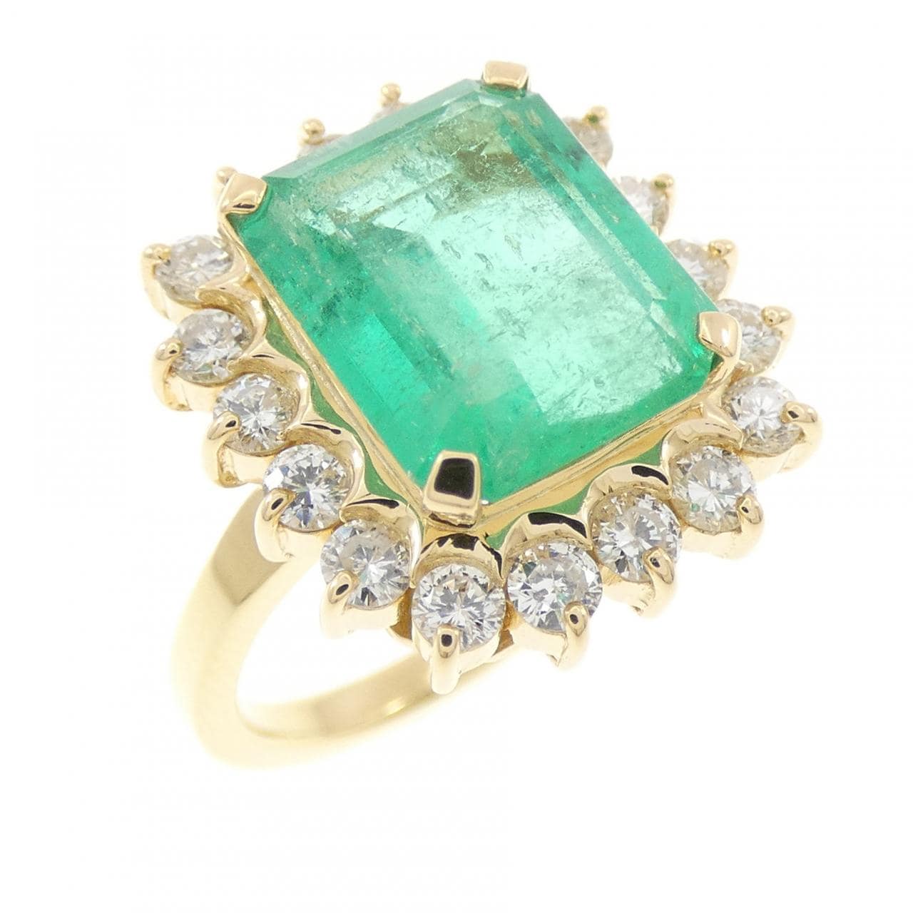 K18YG エメラルド リング 3.41CT