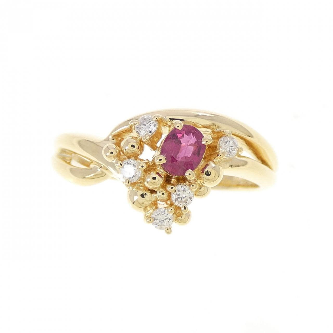 K18YG ルビー リング 0.23CT