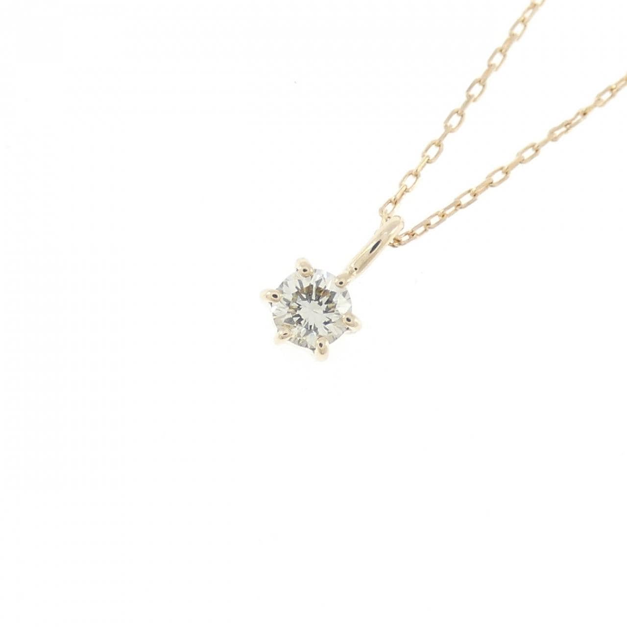 K10YG ソリティア ダイヤモンド ネックレス 0.10CT