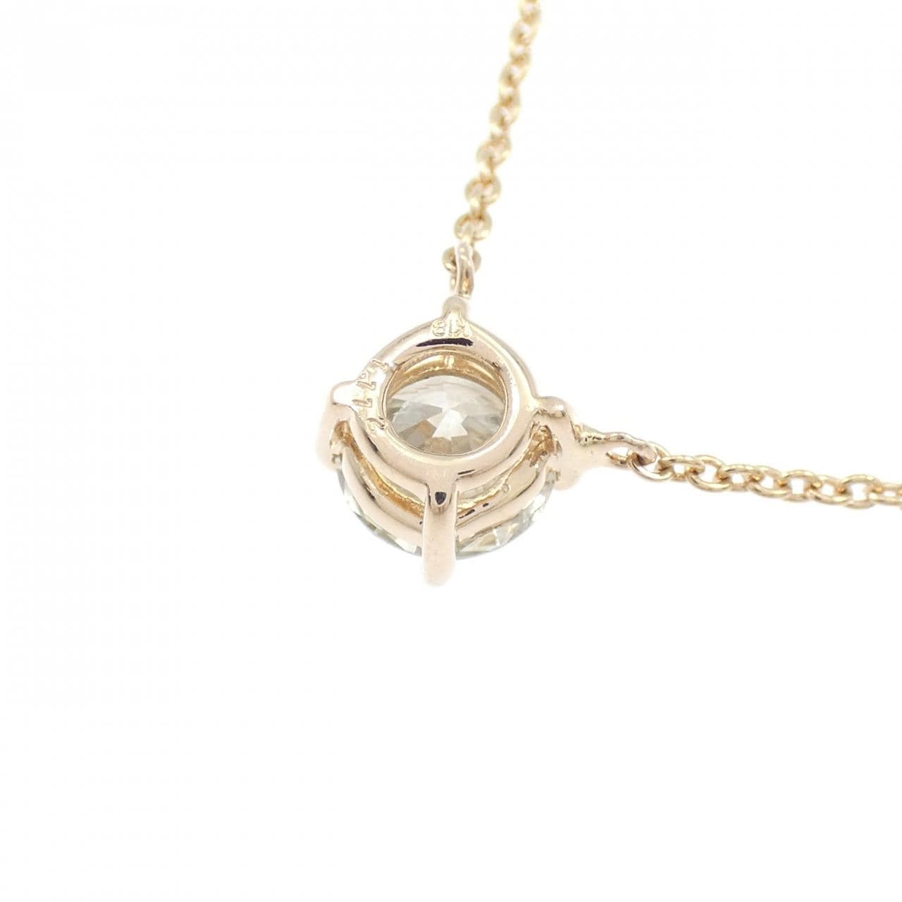 K18PG ソリティア ダイヤモンド ネックレス 1.112CT