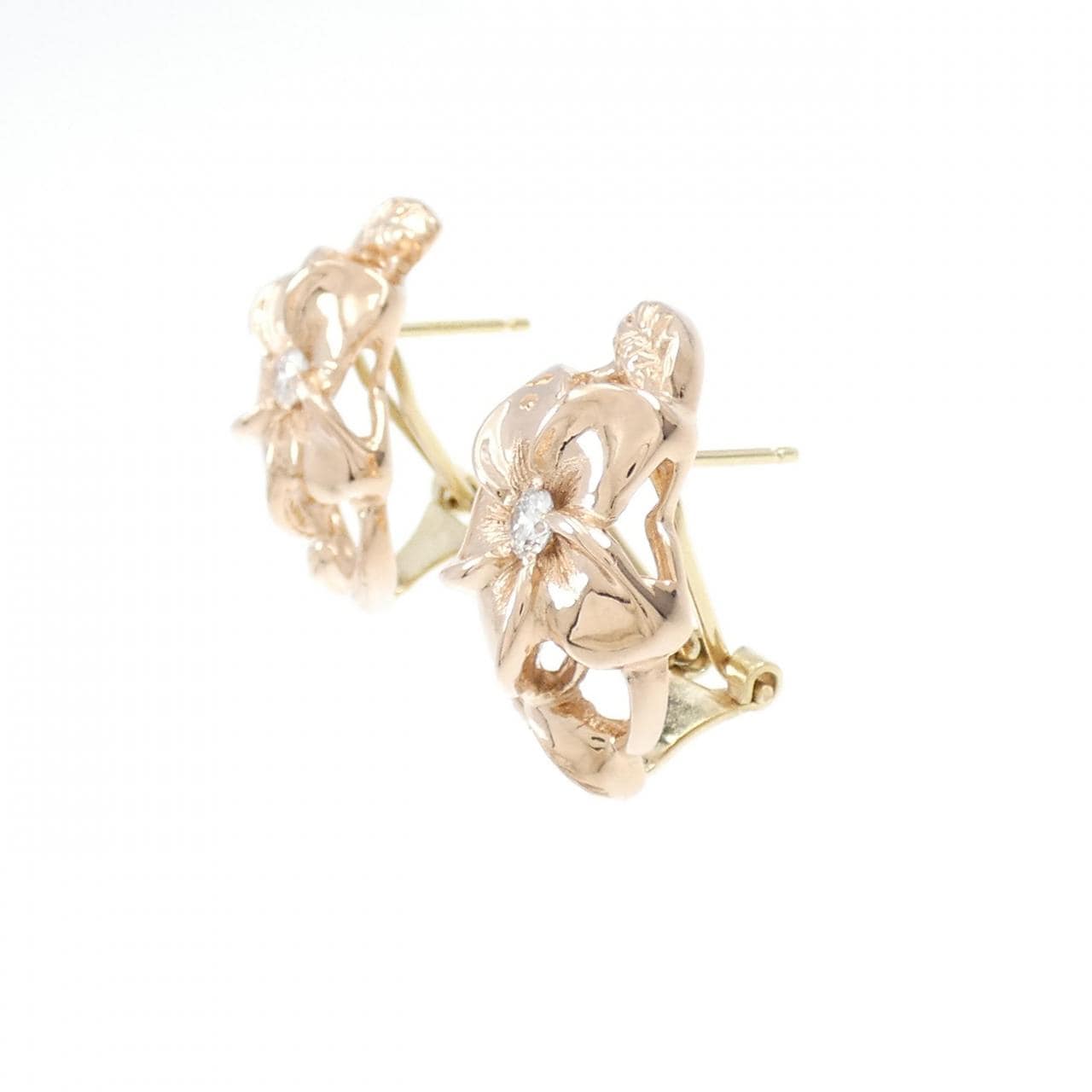 14KPG/14KYG Flower Diamond Earrings