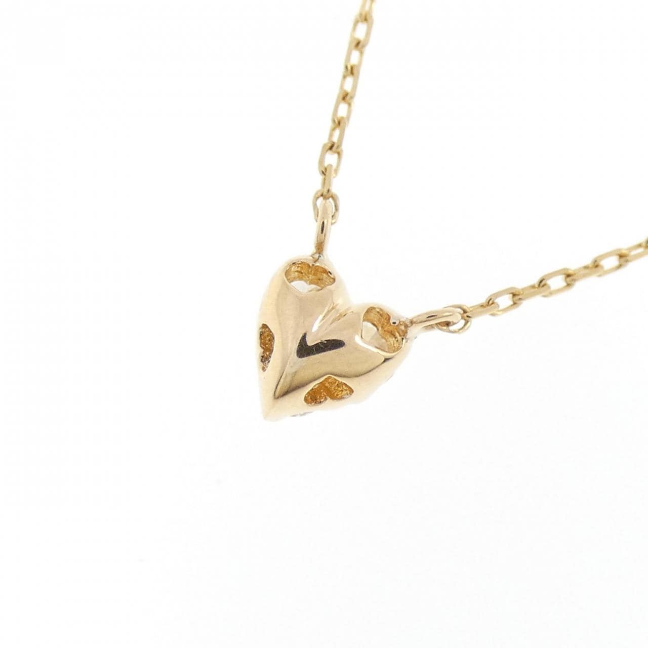 K18YG ハート ダイヤモンド ネックレス 0.11CT