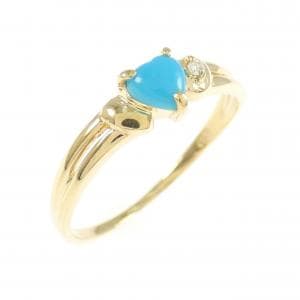 K18YG ハート ターコイズ リング