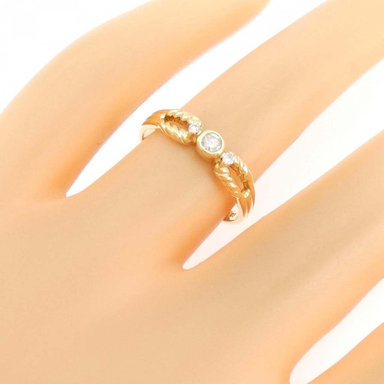 K18YG ダイヤモンド リング 0.09CT