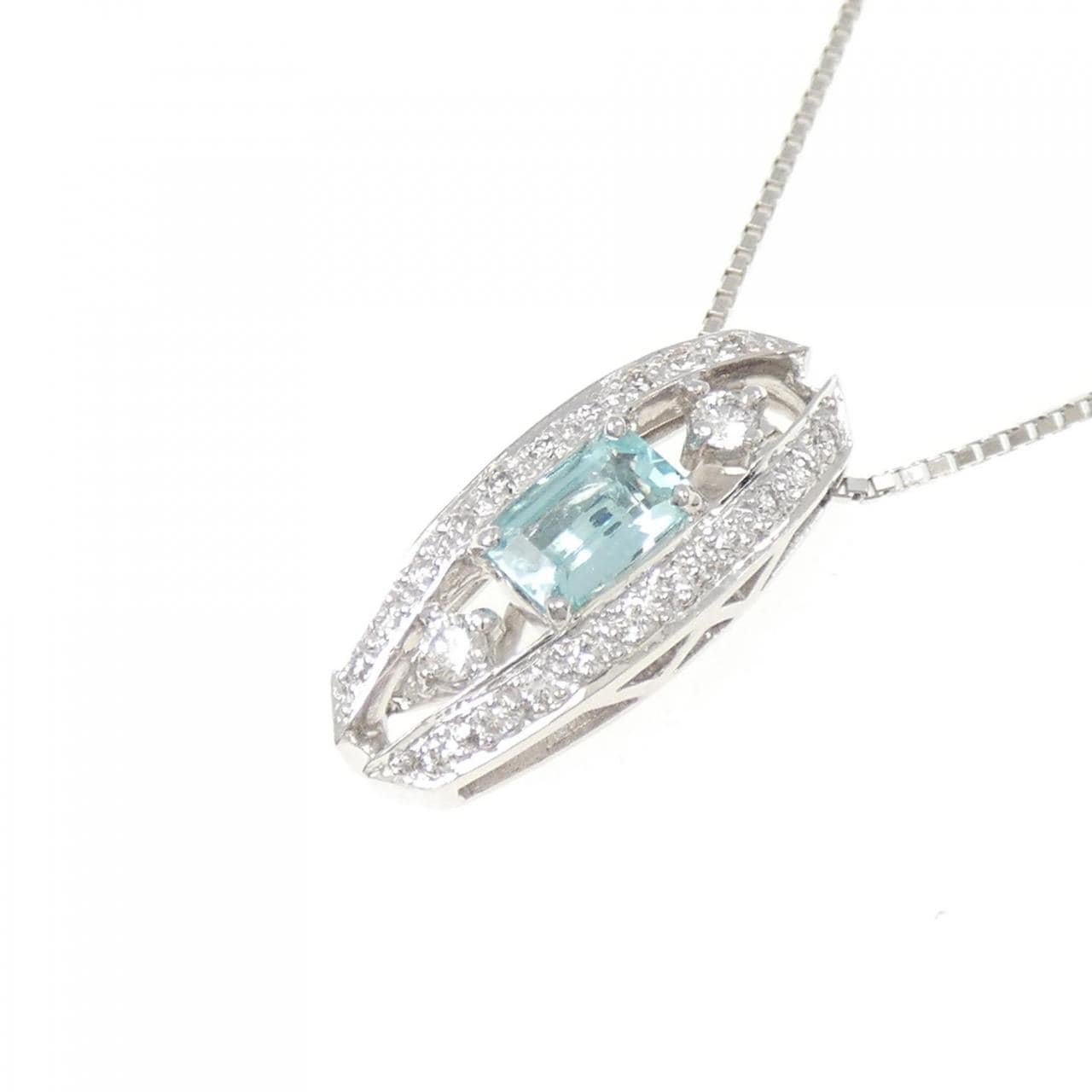 K18WG パライバトルマリン ネックレス 0.30CT