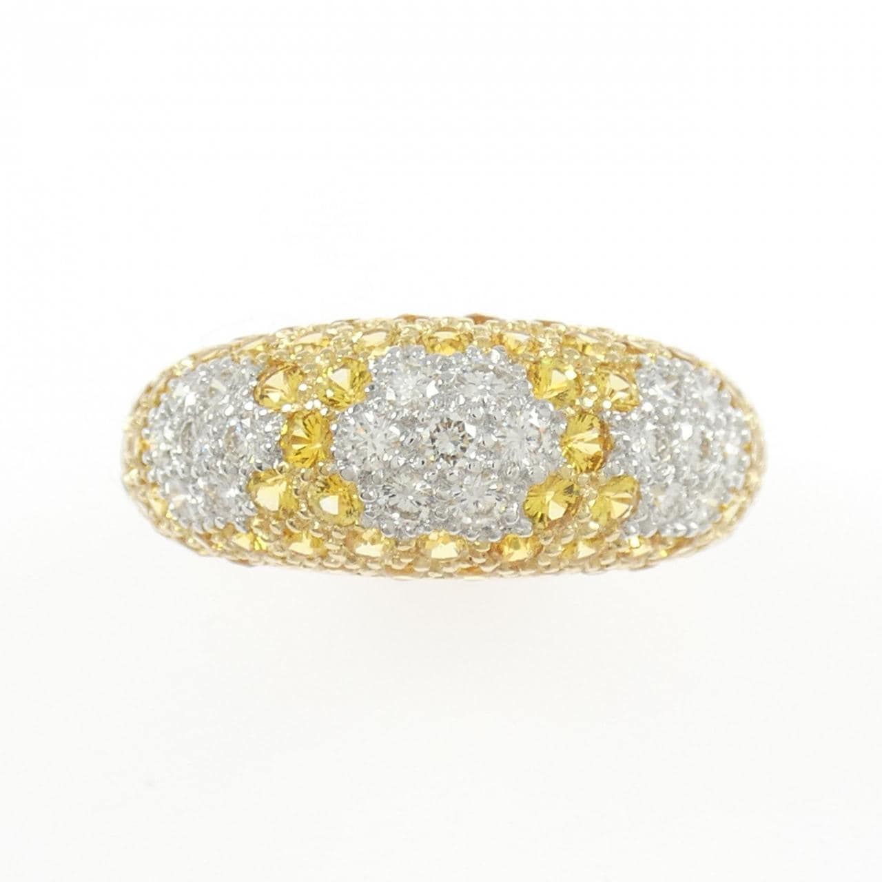 18YGYG/18KWG サファイヤ リング 2.09CT