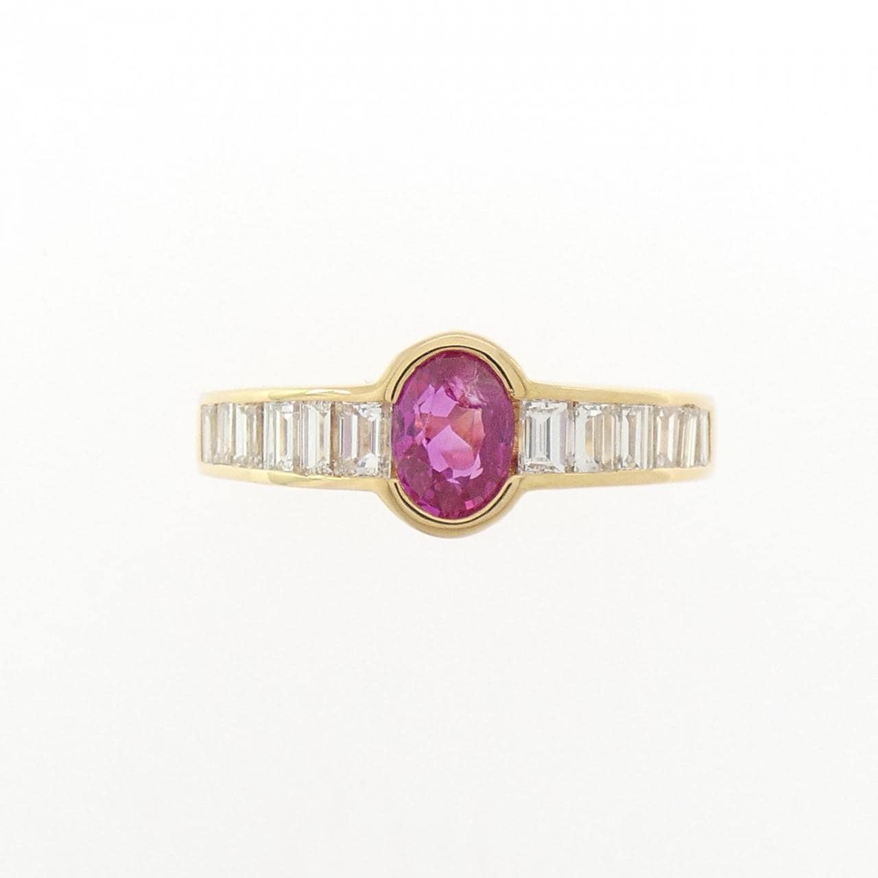 18KYG ルビー リング 0.76CT