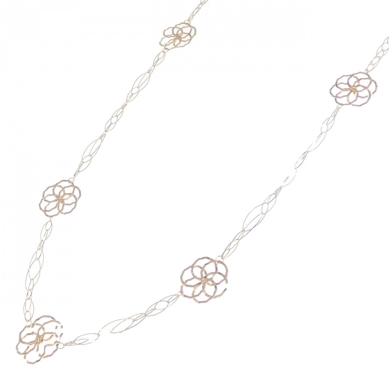 K18PG flower necklace