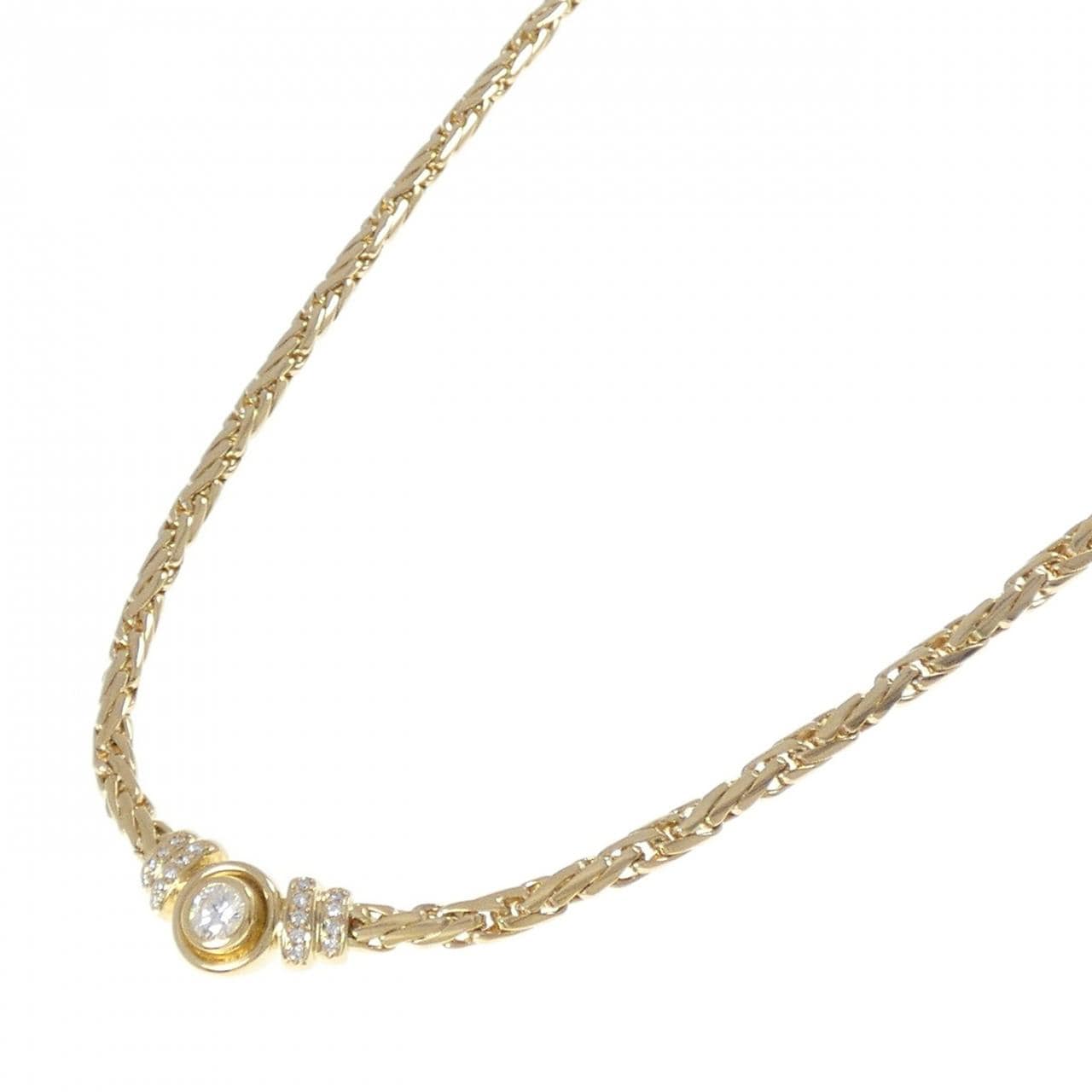 750YG鑽石項鍊，0.583克拉