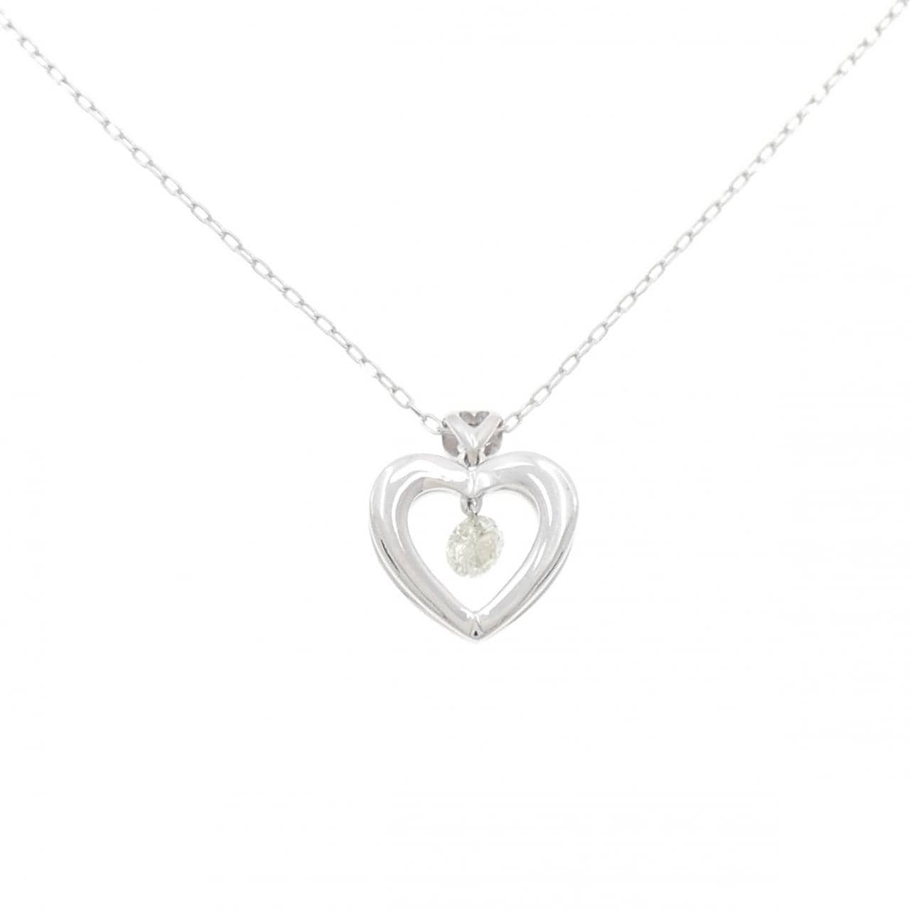 K18WG ハート ダイヤモンド ネックレス 0.23CT