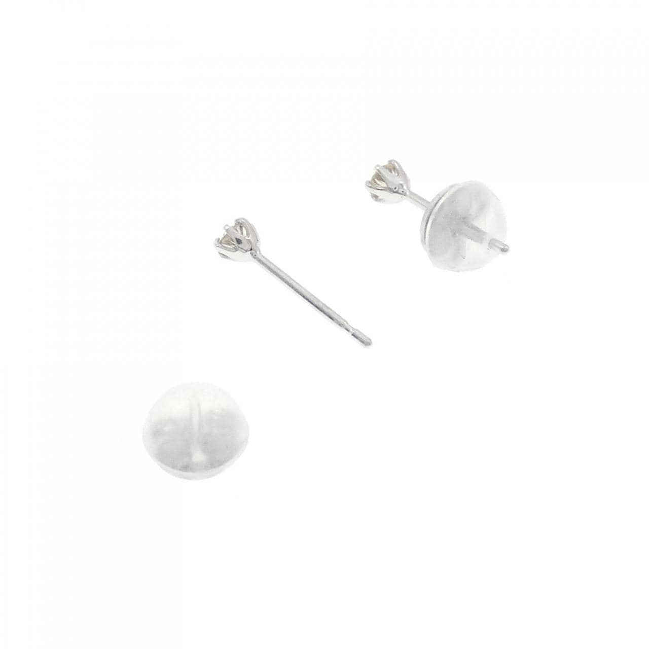 K18WG ソリティア ダイヤモンド ピアス 0.10CT
