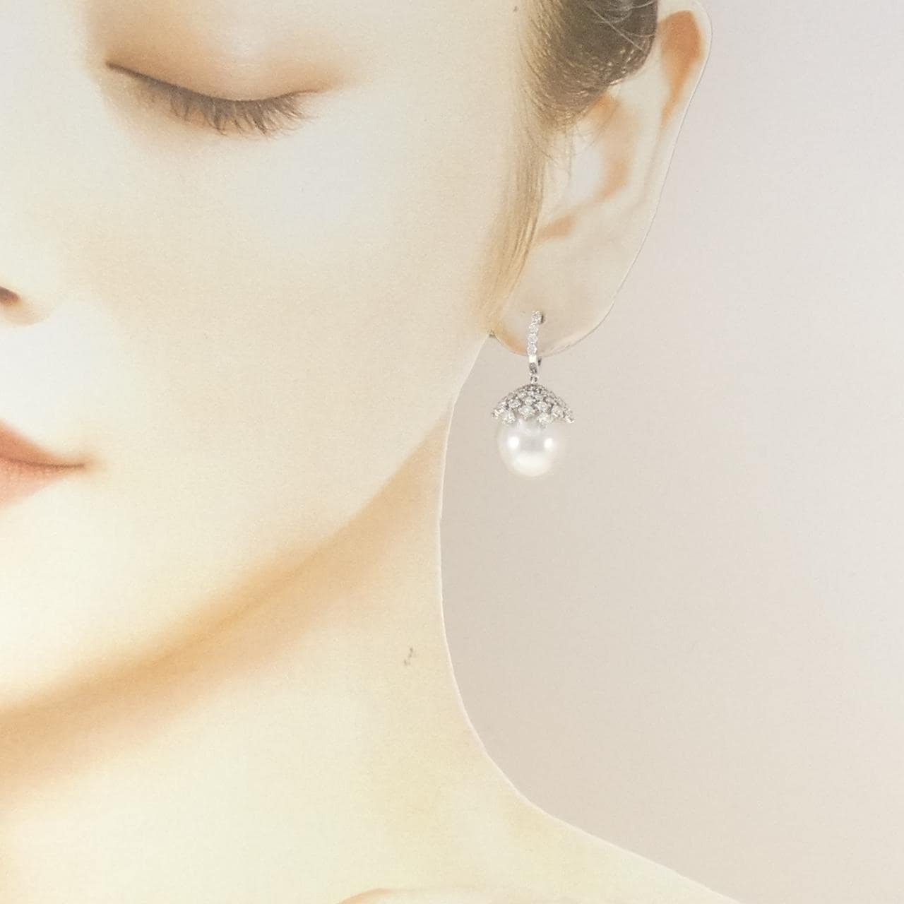 750WG 白蝶パール ピアス