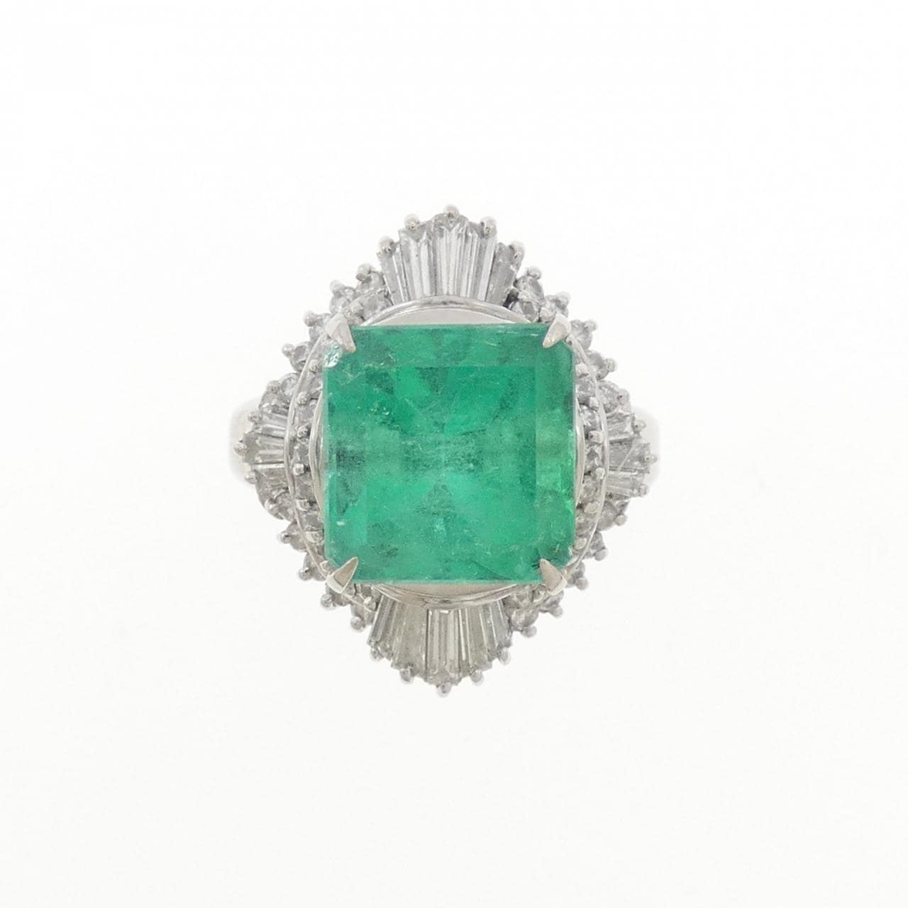 PT900 エメラルド リング 4.14CT
