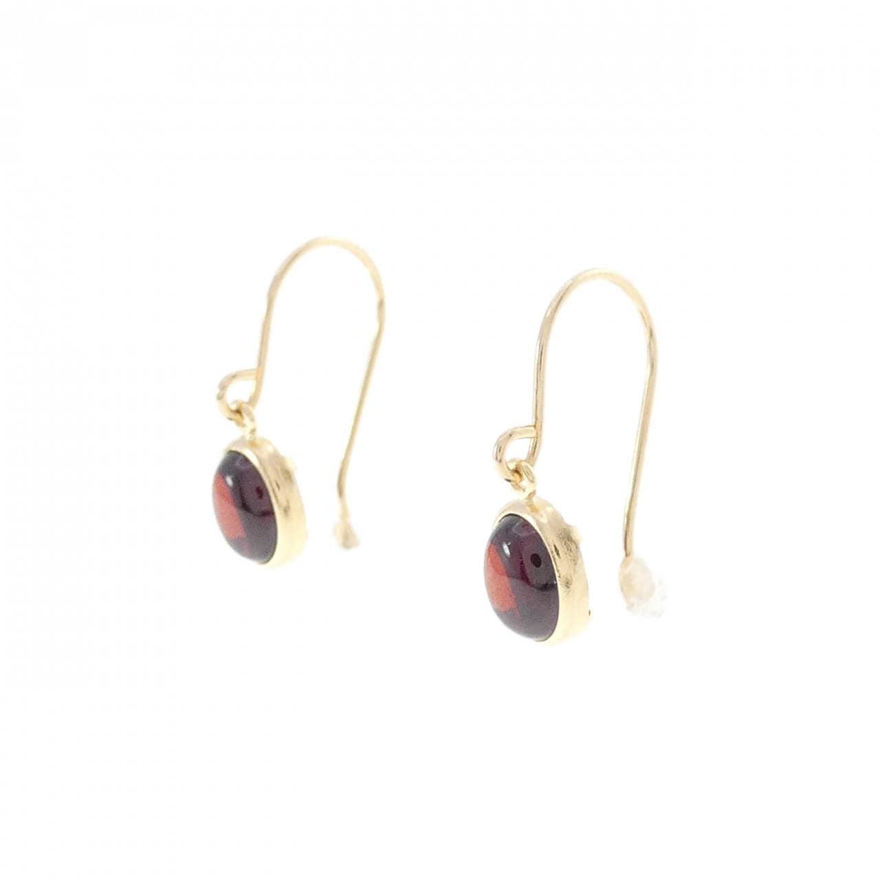 [BRAND NEW] K18YG Garnet earrings