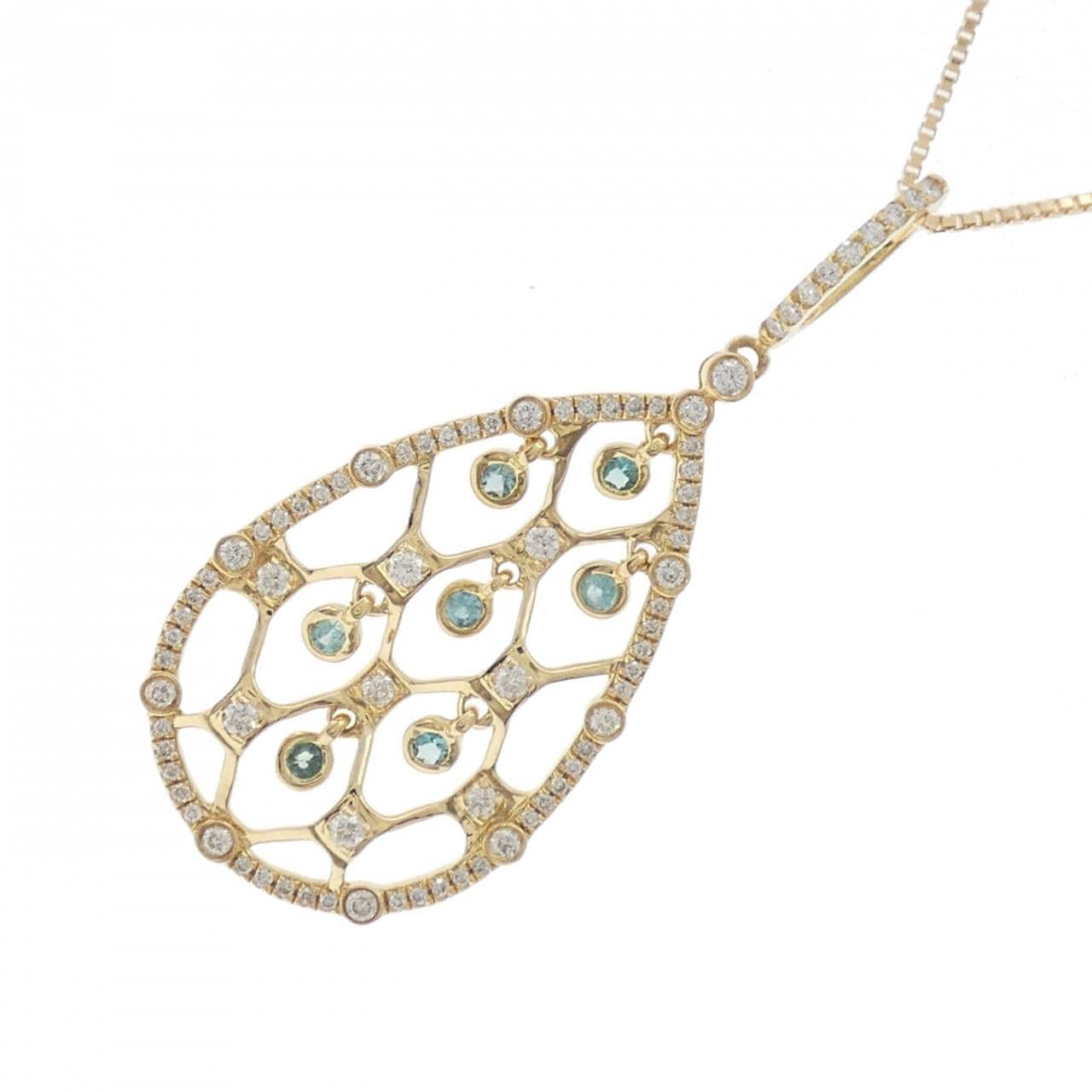 18KYG/K18YG トルマリン ネックレス 0.15CT