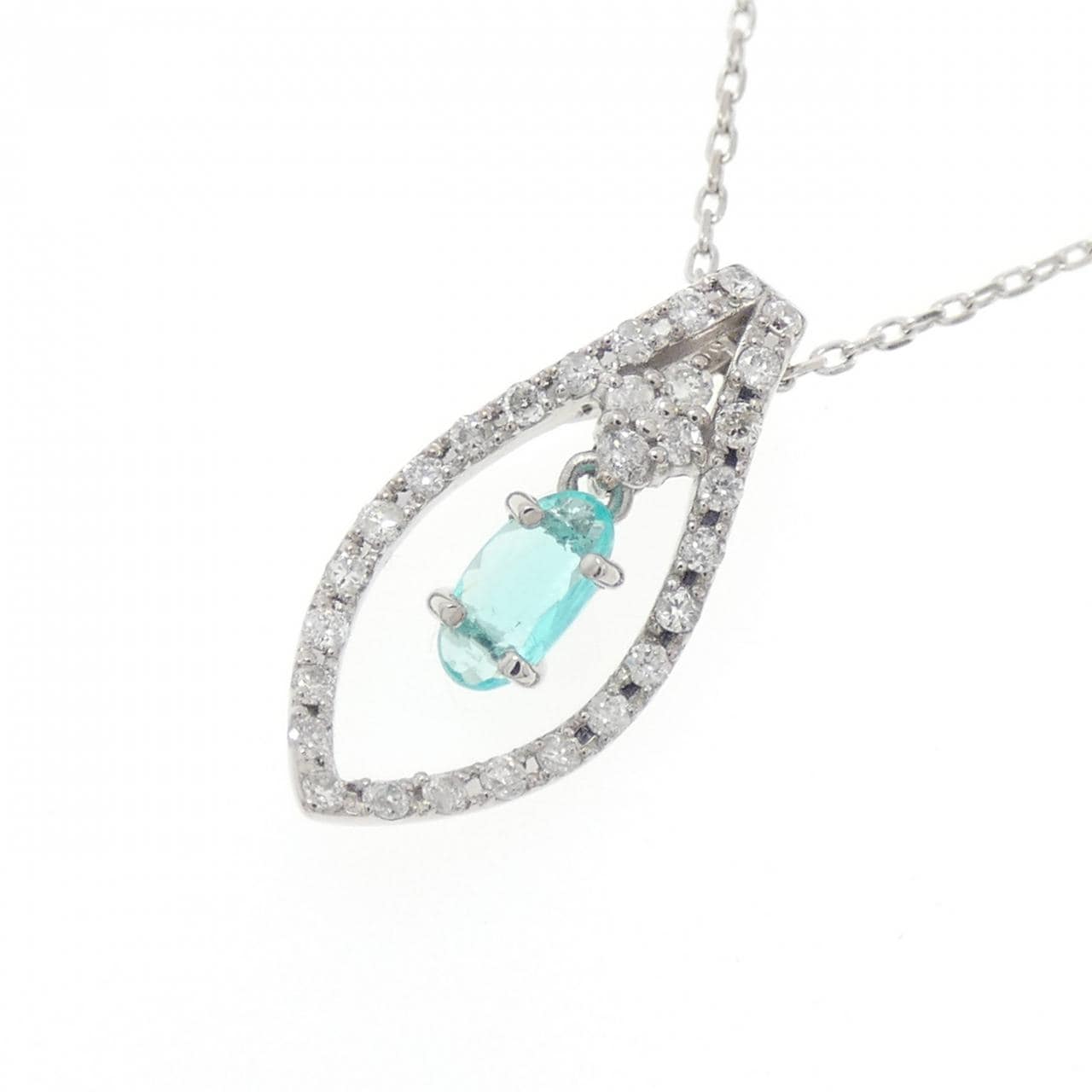 K18WG パライバトルマリン ネックレス 0.11CT