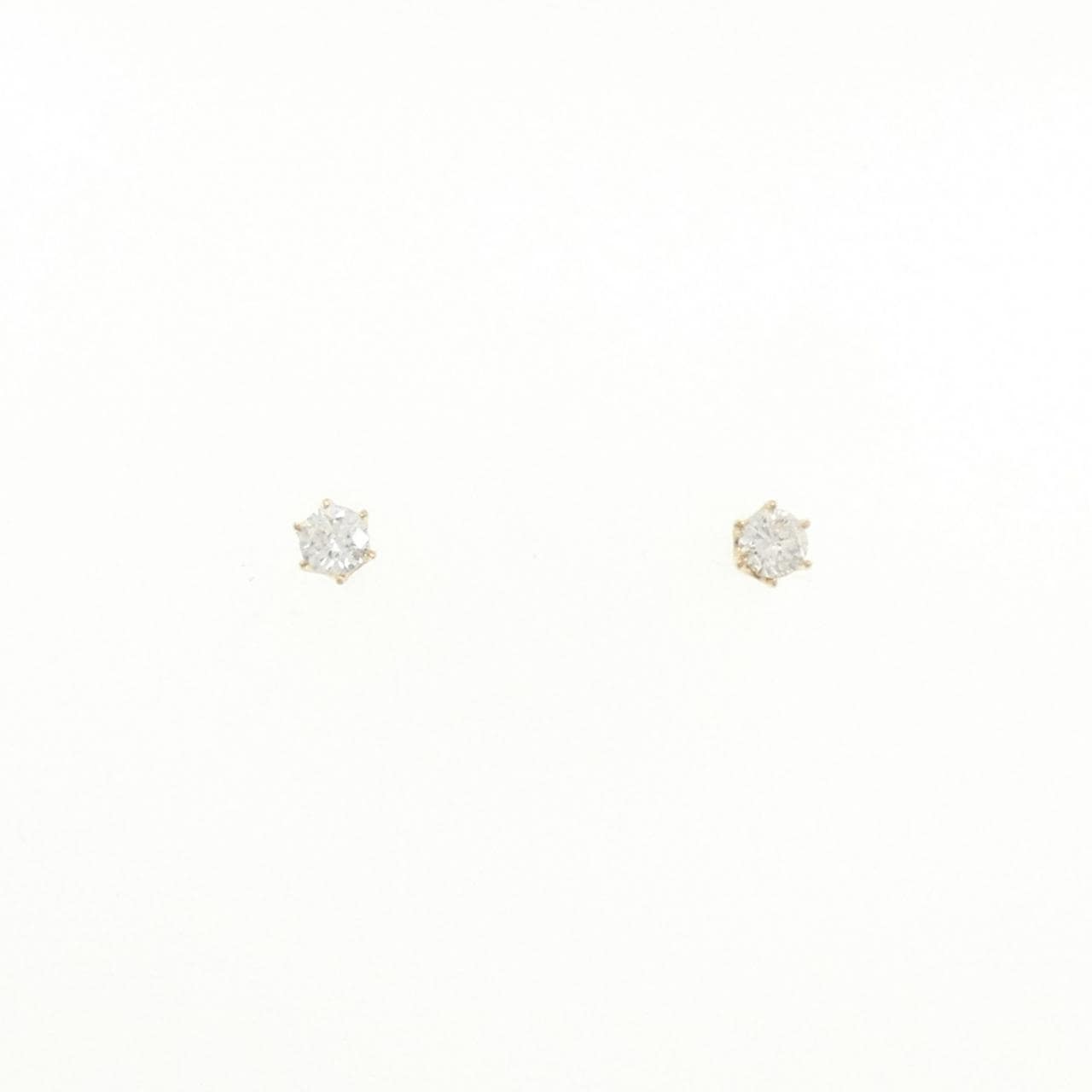 K18YG ソリティア ダイヤモンド ピアス 0.10CT