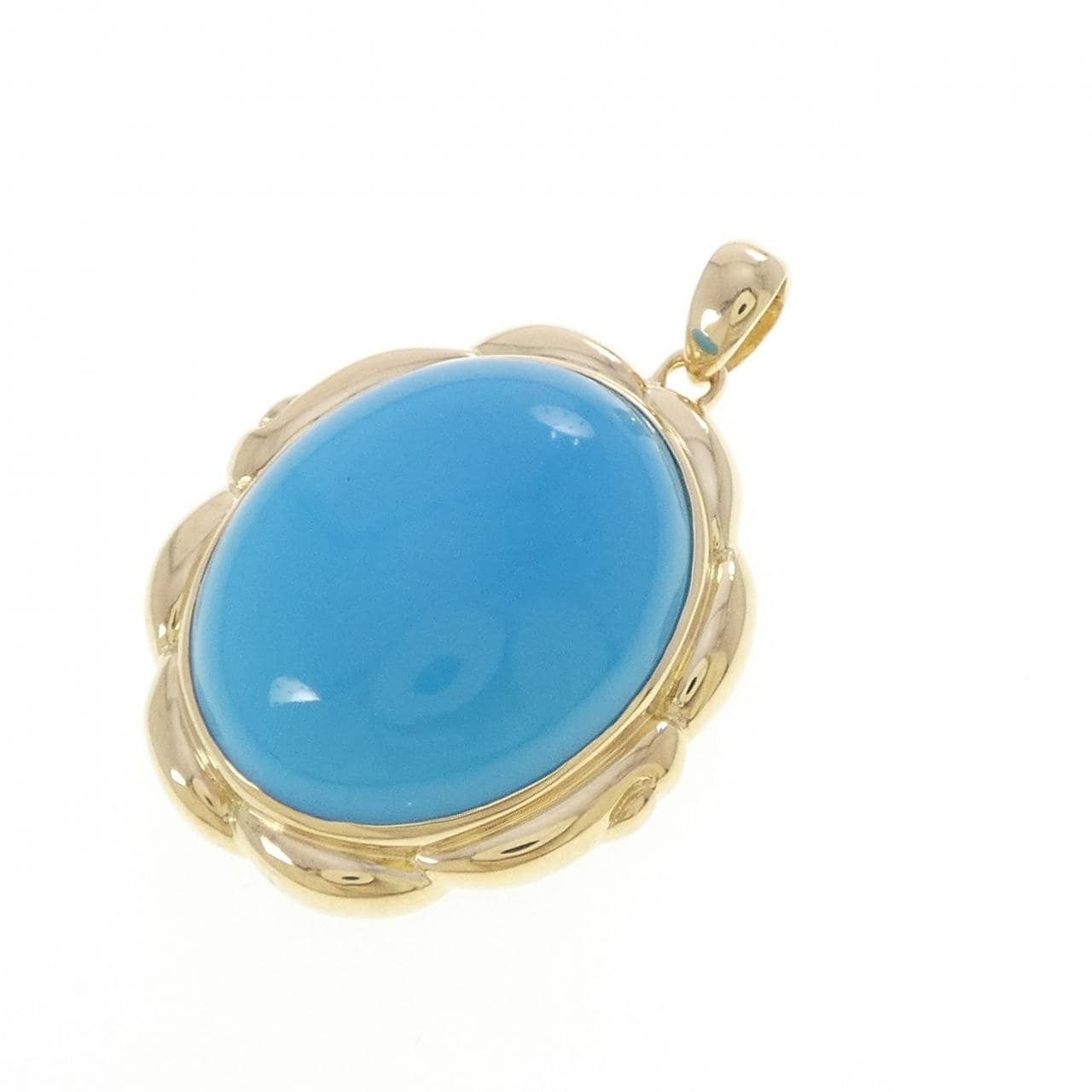 K18YG ターコイズ ペンダント 23.15CT