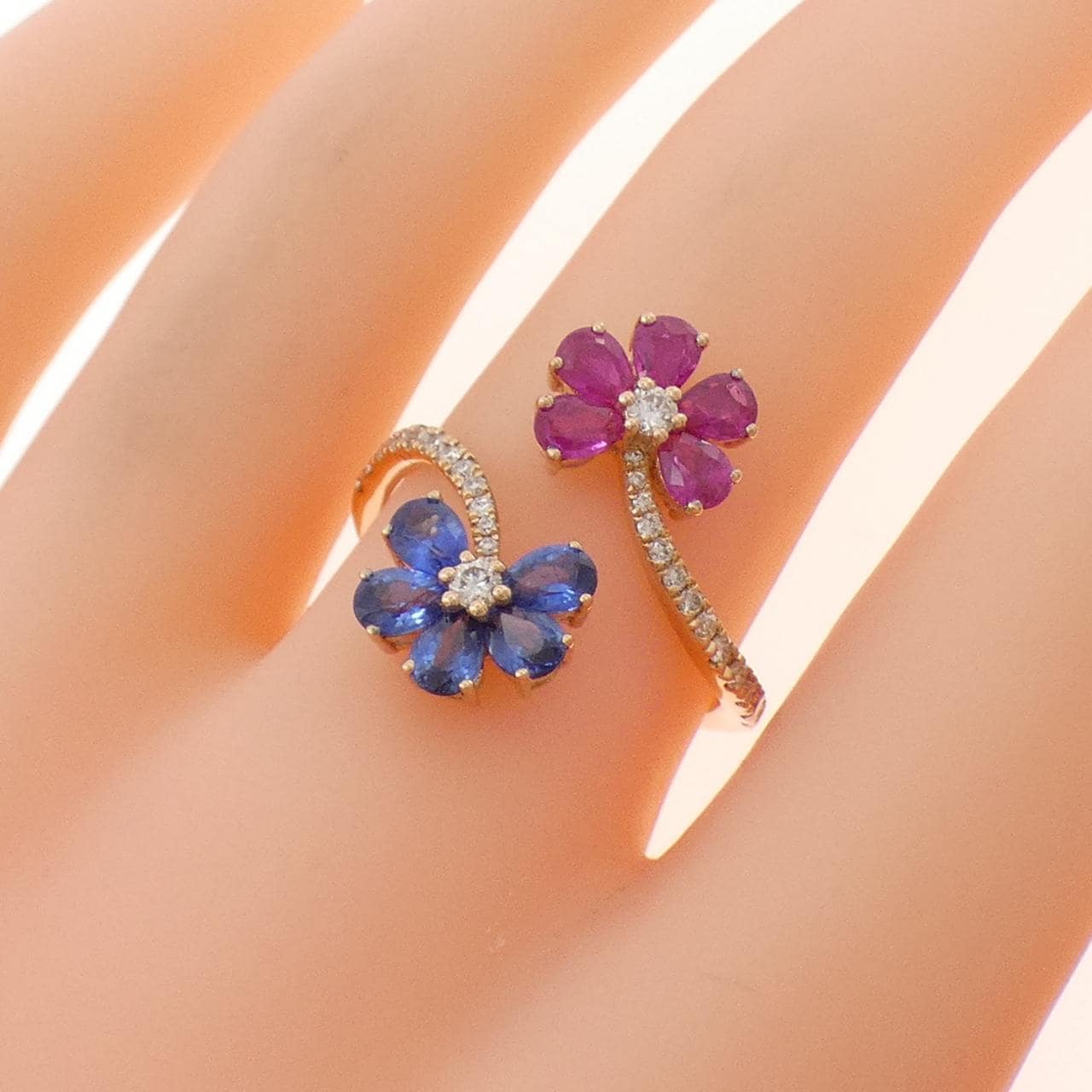 K18PG カラーストーン リング