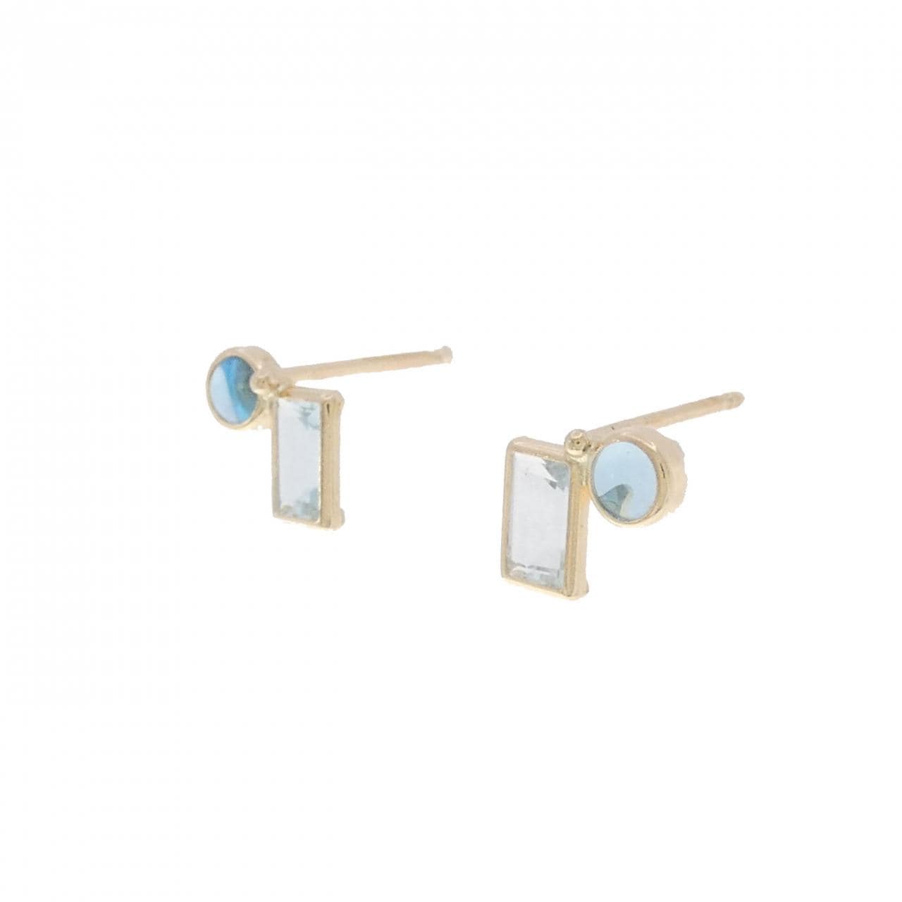 [BRAND NEW] K10YG blue Topaz earrings