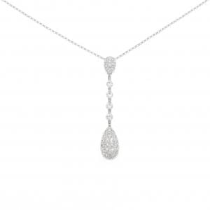K18WG パヴェ ダイヤモンド ネックレス 1.00CT