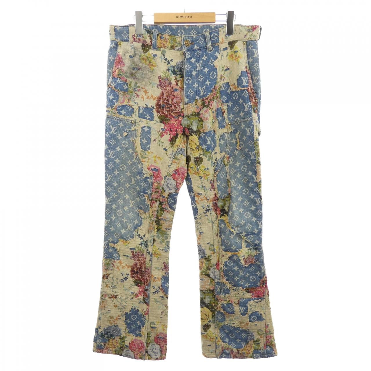 ルイヴィトン LOUIS VUITTON デストロイドカーペンターベルボトムデニム HND90WJF0 ジーンズ