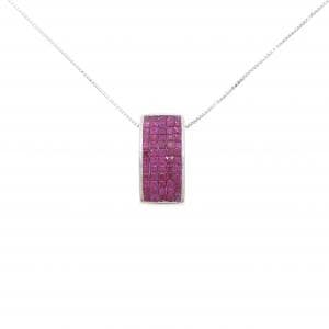 K18WG ルビー ネックレス 1.45CT