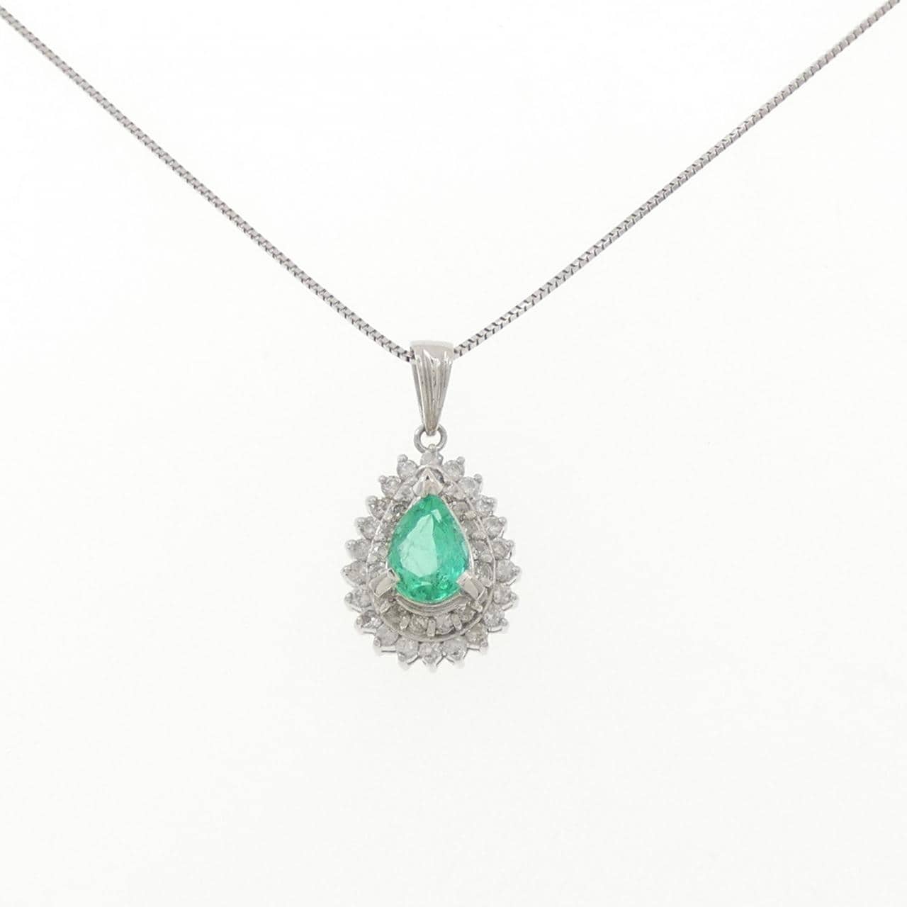 PT900/PT850 エメラルド ネックレス 0.84CT