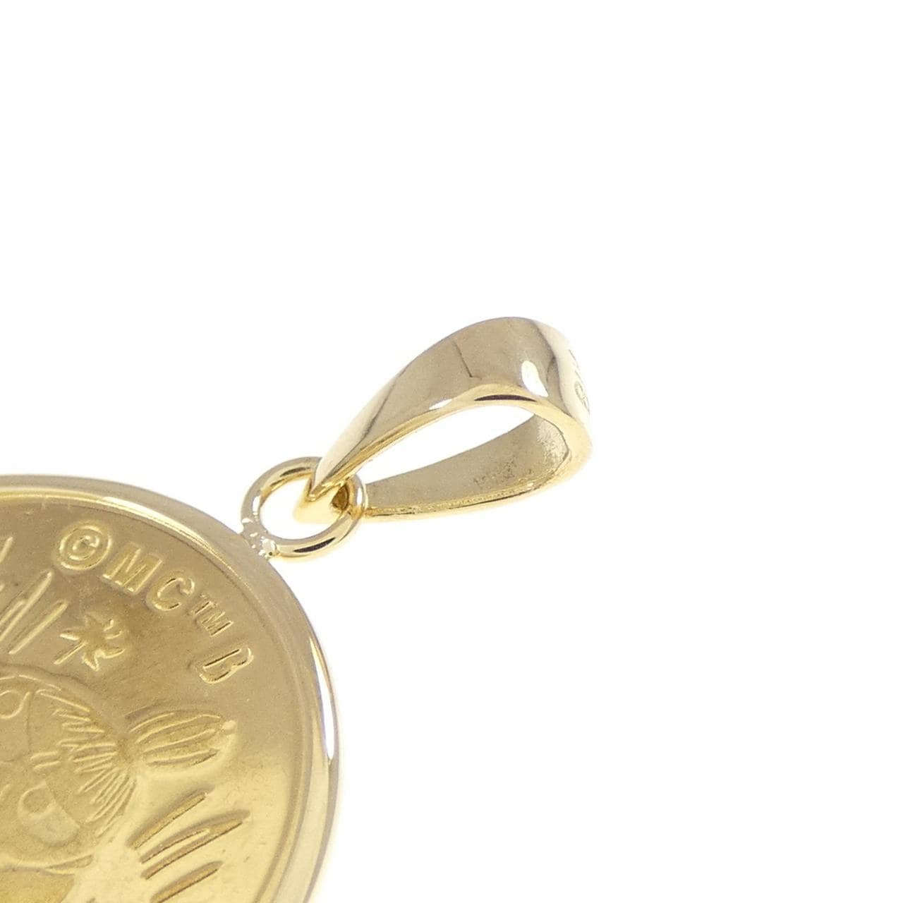 K18YG (框) 硬币吊坠