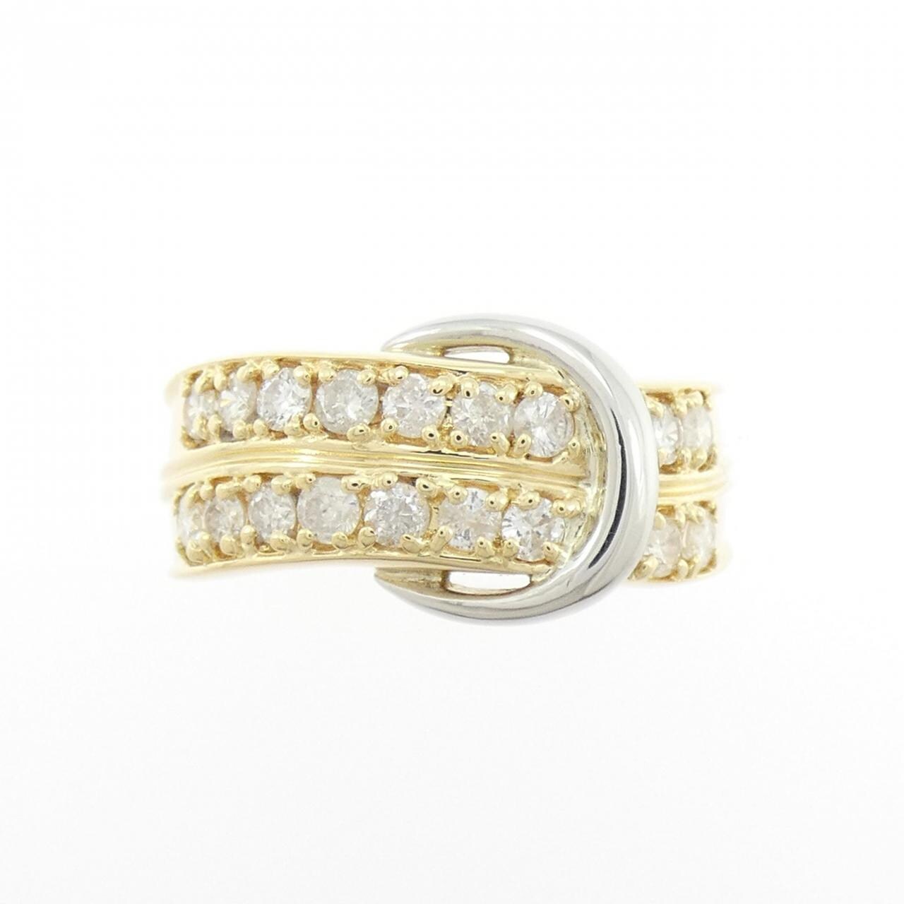 K18YG/PT850 ダイヤモンド リング 0.63CT