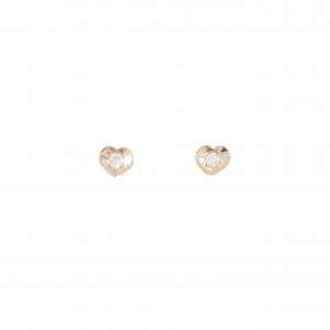 K14PG ハート ダイヤモンド ピアス 0.10CT