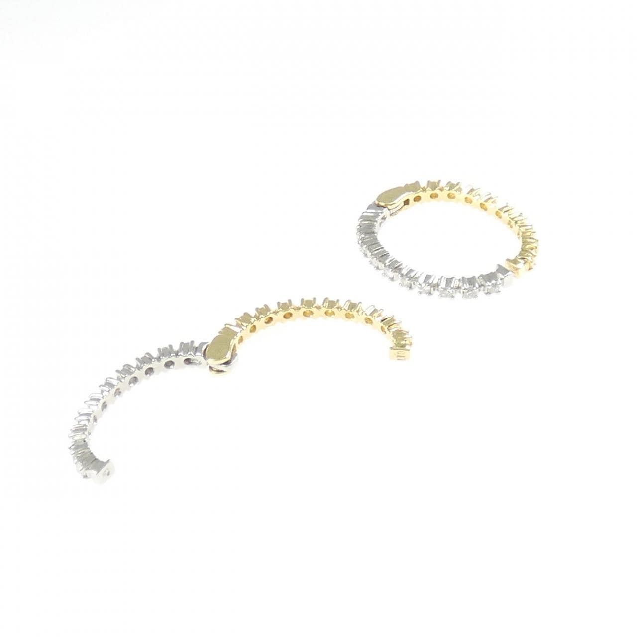 K18YG/PT900 2WAY ダイヤモンド イヤリング 0.34CT