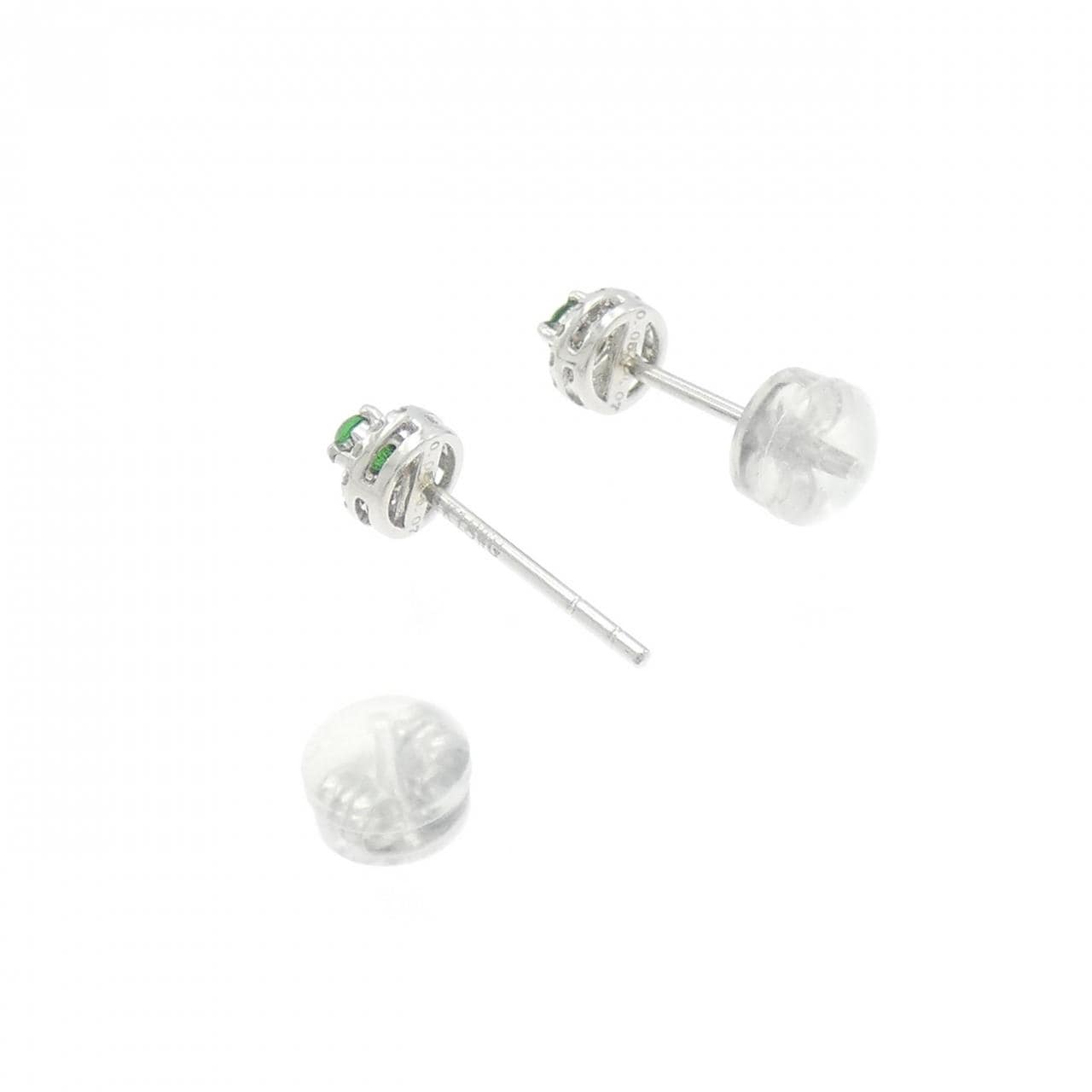 K18WG ヒスイ ピアス 0.14CT