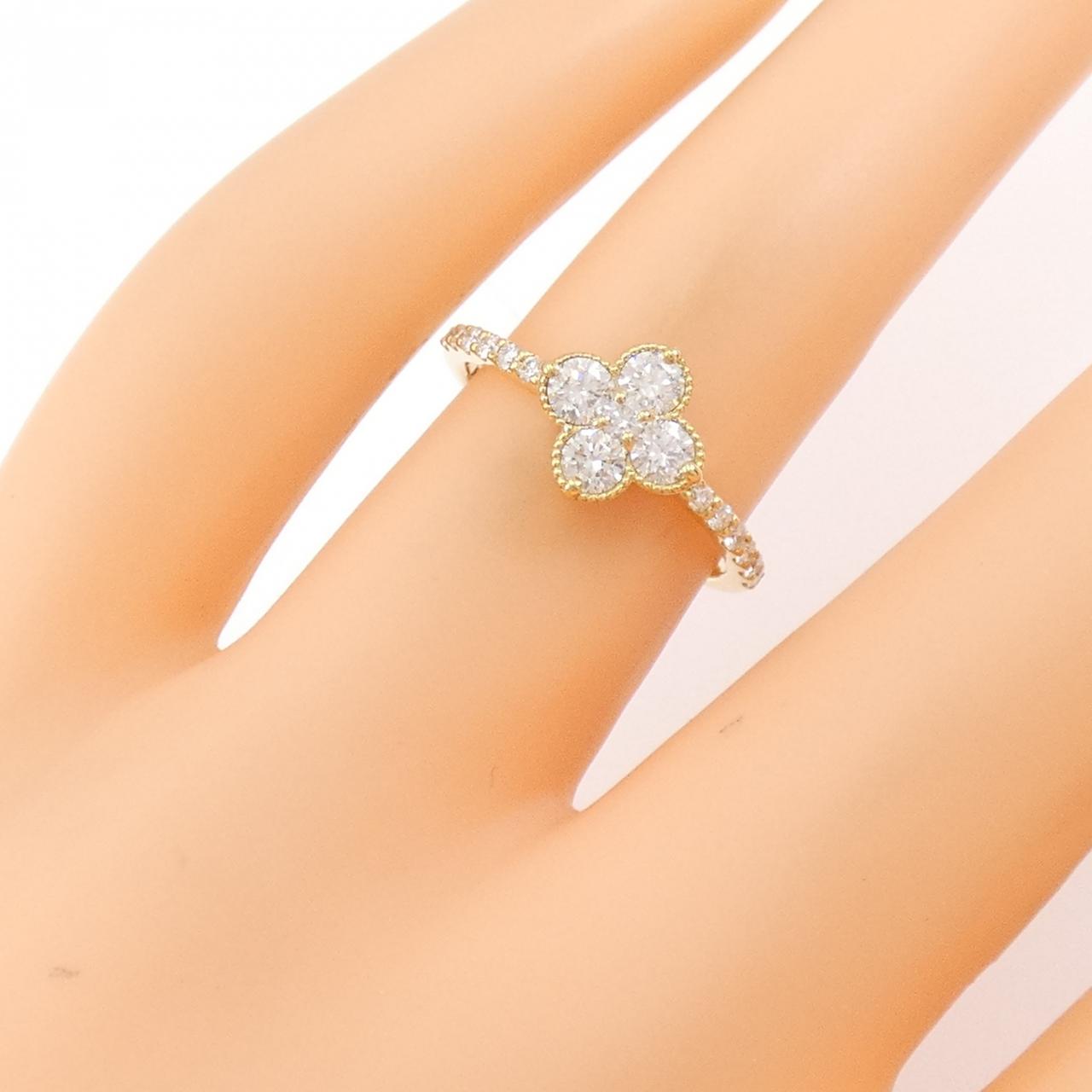 K18YG フラワー ダイヤモンド リング 0.501CT