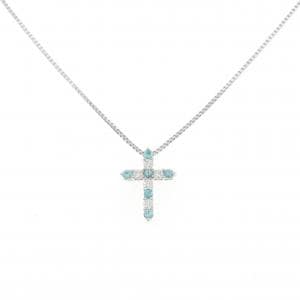 K18WG クロス トルマリン ネックレス 0.14CT
