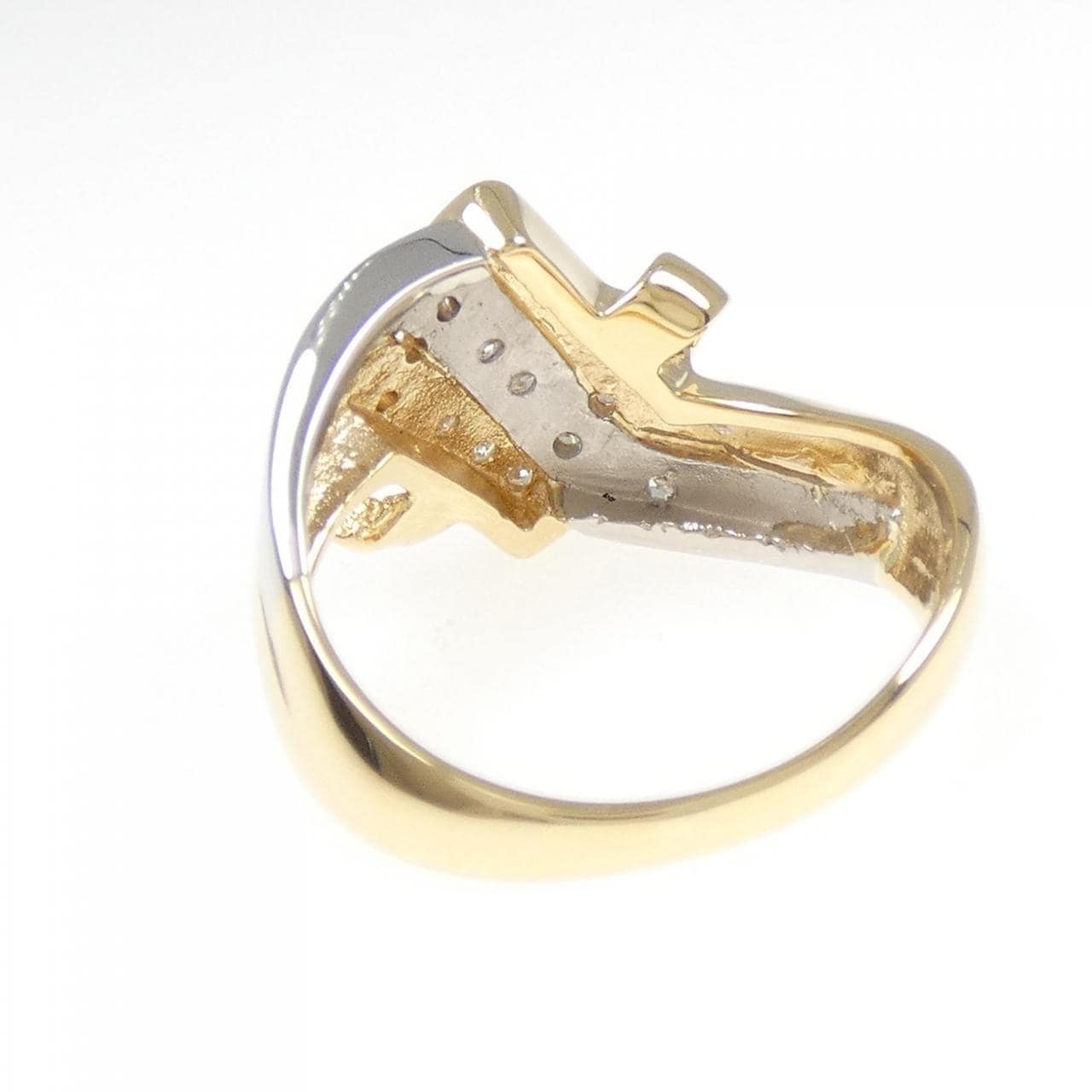 K18YG/PT900 ダイヤモンド リング 0.13CT