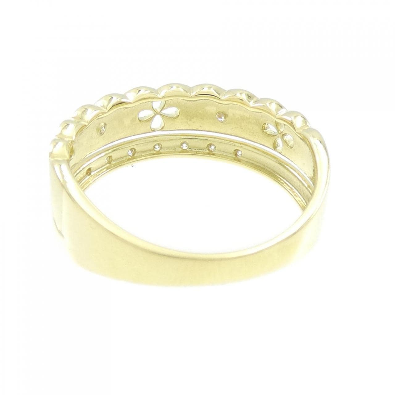 [BRAND NEW] K18YG Flower Diamond Ring 0.06CT