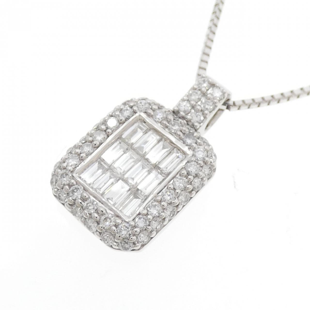 K18WG ダイヤモンド ネックレス 1.05CT