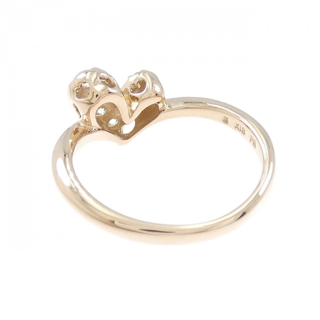 K18PG ハート ダイヤモンド リング 0.30CT