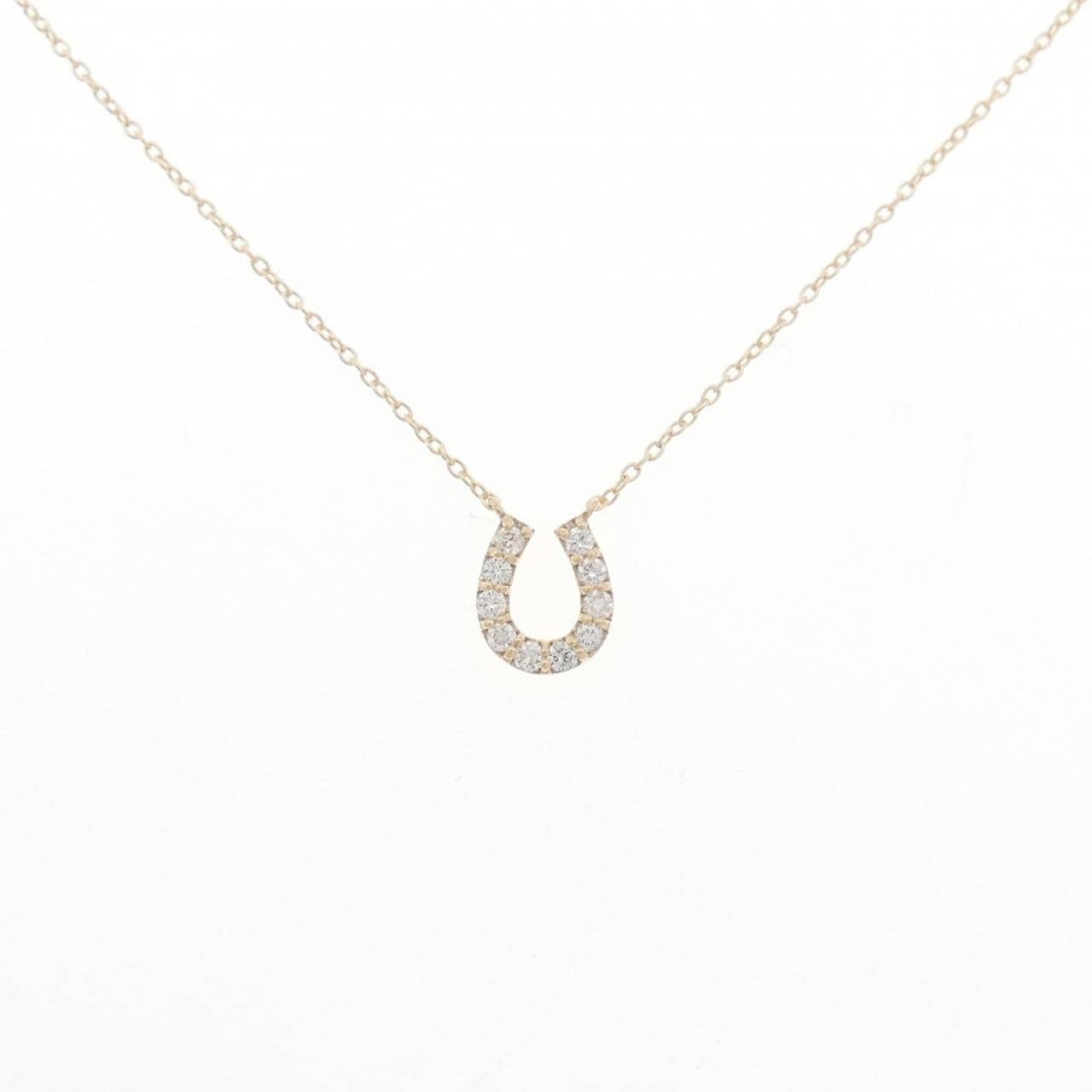 【リメイク】K10YG ホースシュー ダイヤモンド ネックレス 0.15CT