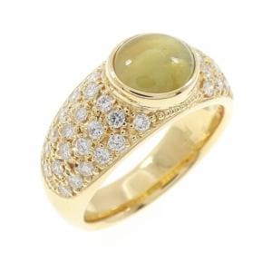 K18YG クリソベリルキャッツアイ リング 2.25CT