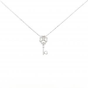 K18WG  クローバー×キー ダイヤモンド ネックレス 0.05CT
