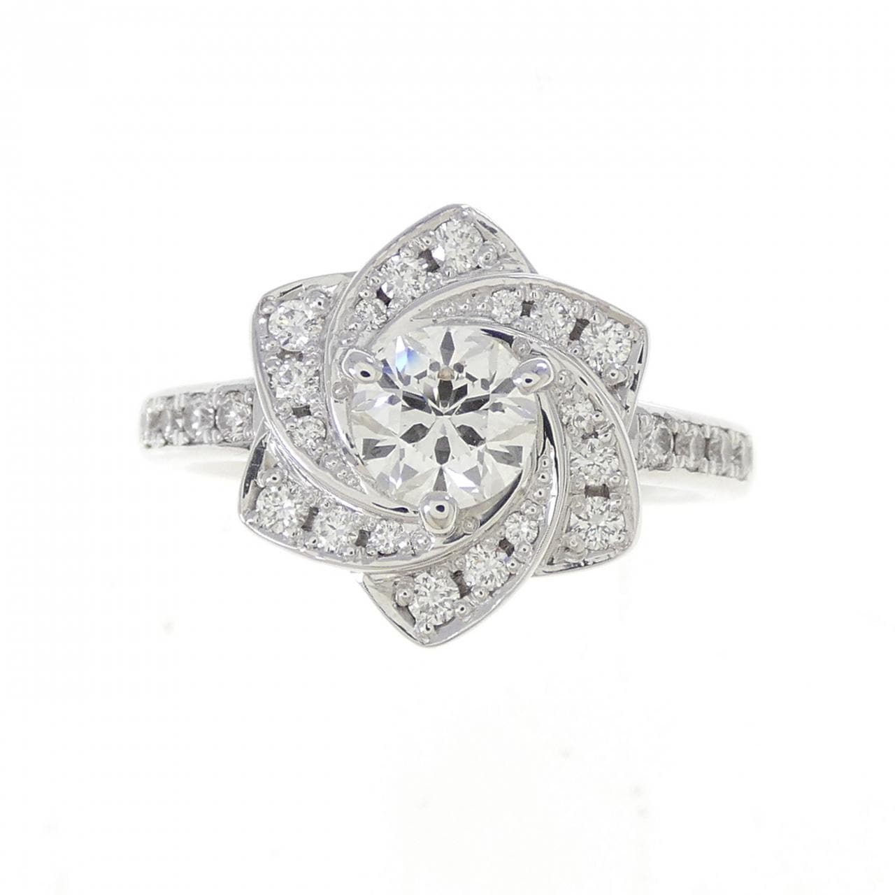 K18WG ダイヤモンド リング 0.519CT I VVS1 ファンシーカット