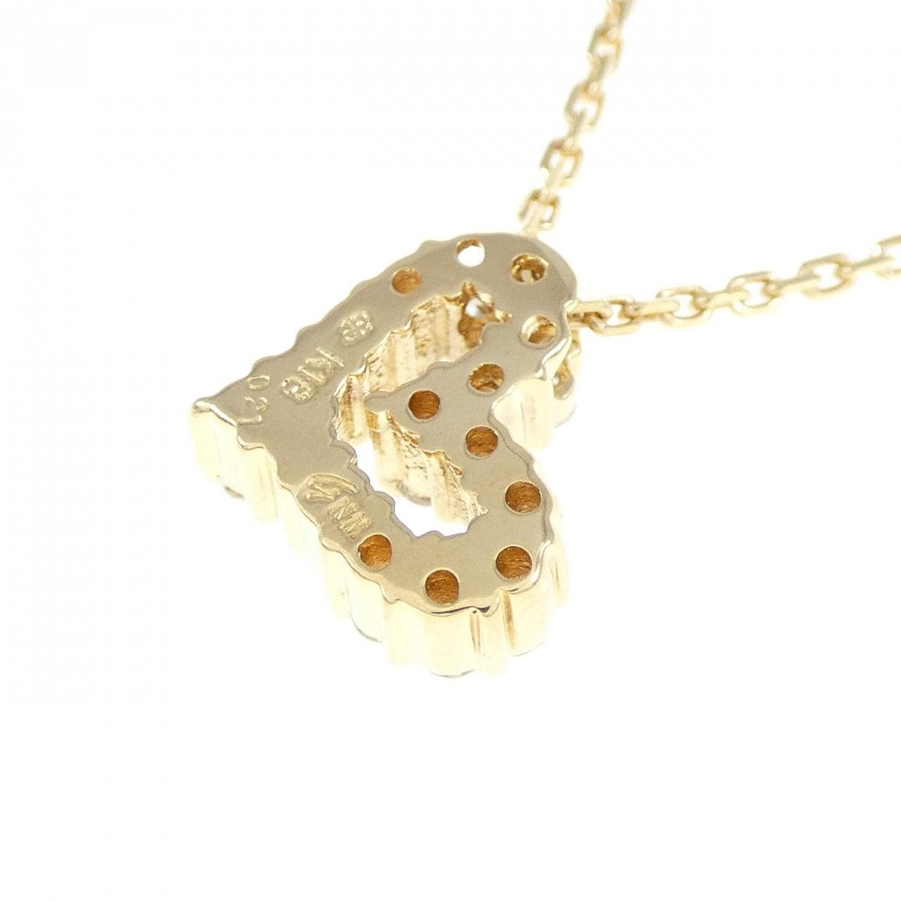 K18YG Heart Diamond Necklace 0.21CT