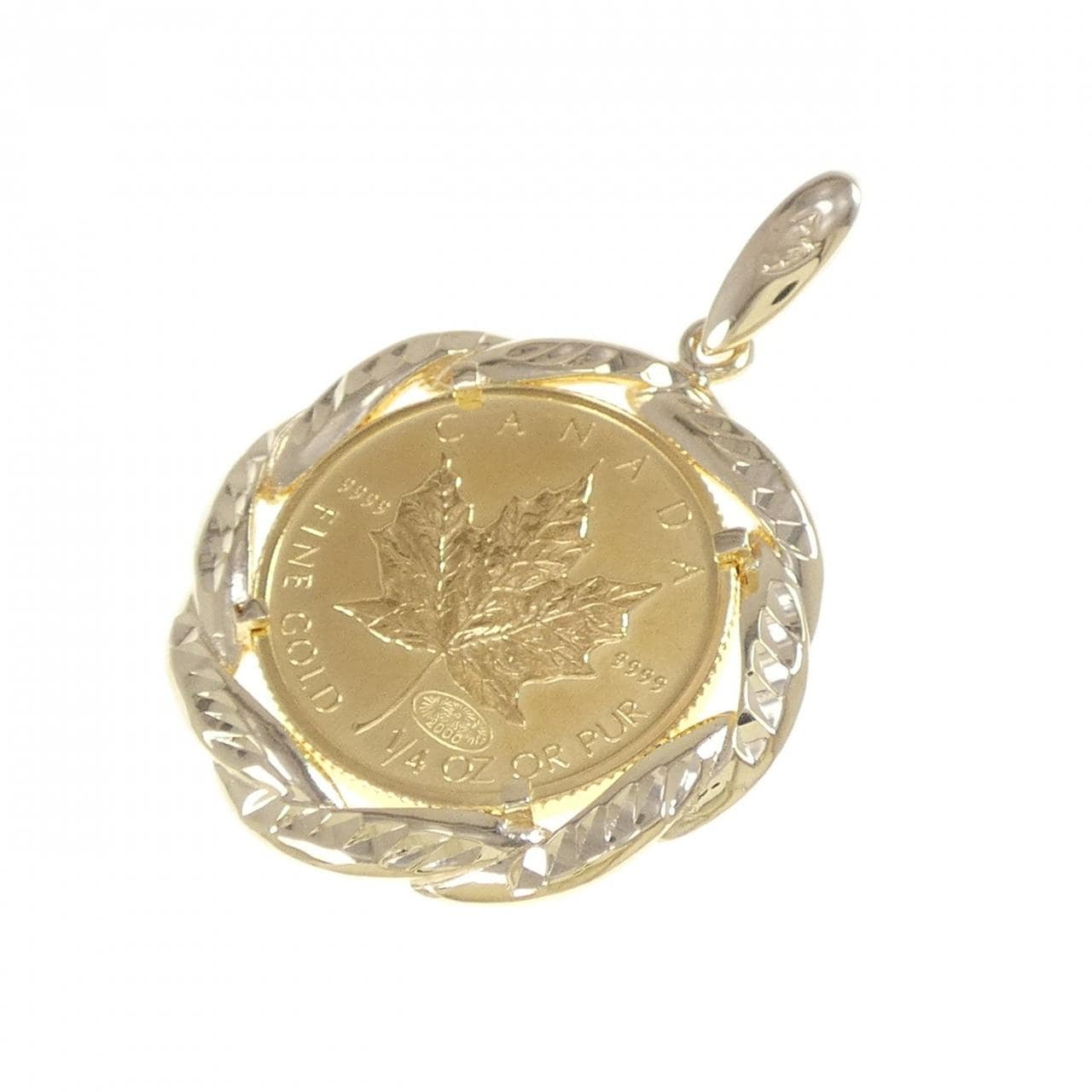 18KYG (frame) coin pendant
