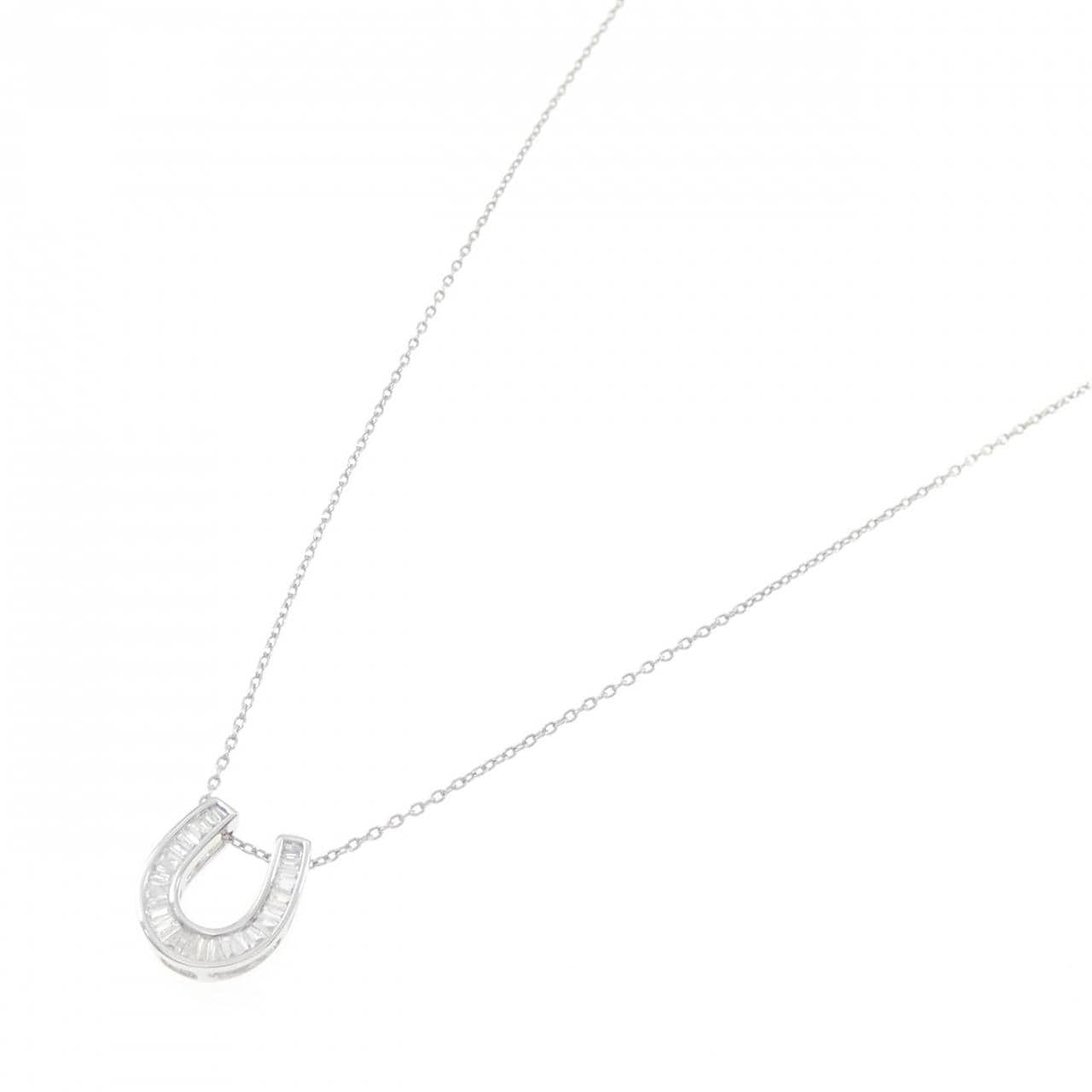 PT950/PT850 ホースシュー ダイヤモンド ネックレス 0.20CT