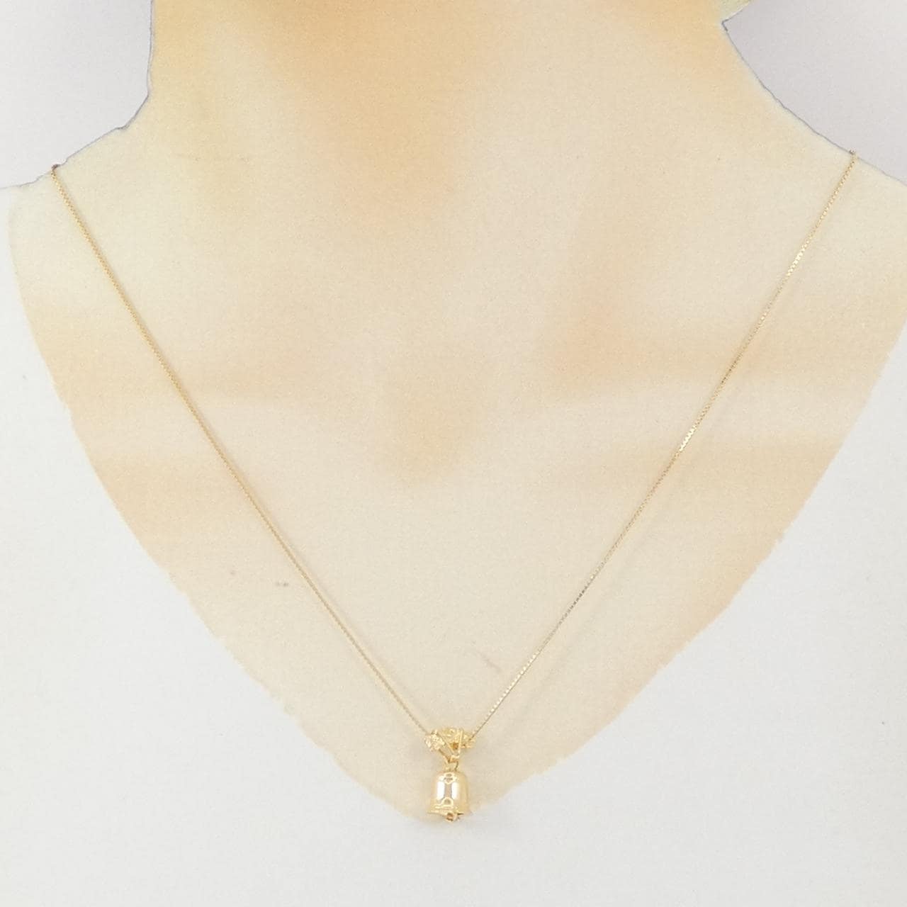 K18YG ベル ダイヤモンド ネックレス 0.01CT