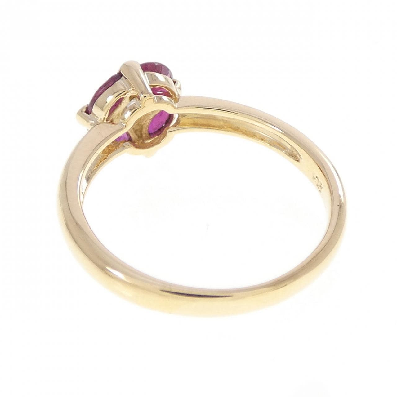 K18YG ルビー リング 0.45CT